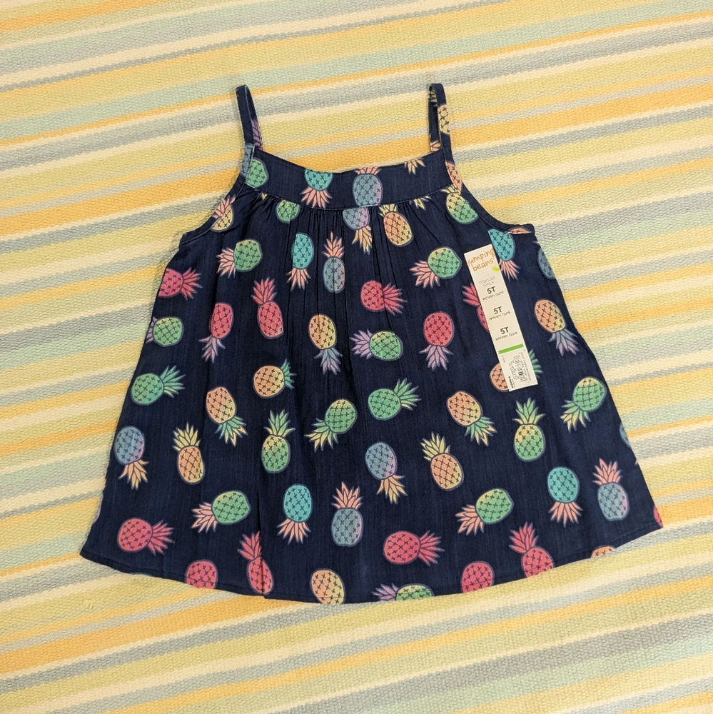 New NWT Jumping Beans pineapple print top size 5T